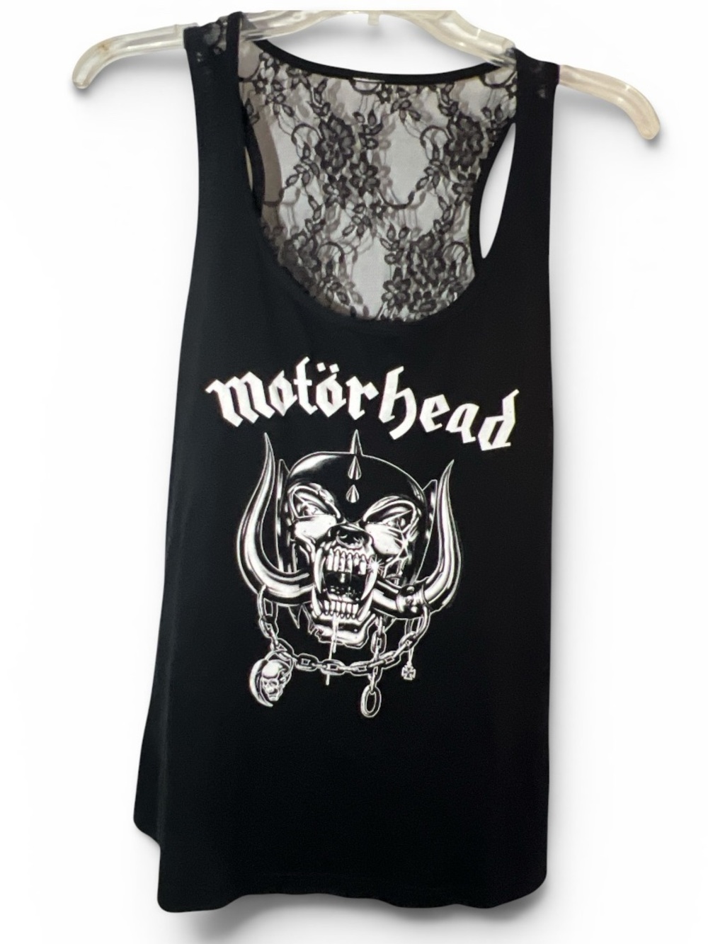 Motörhead Black Lace-Back Graphic Tank Top Artist Made in New Orleans